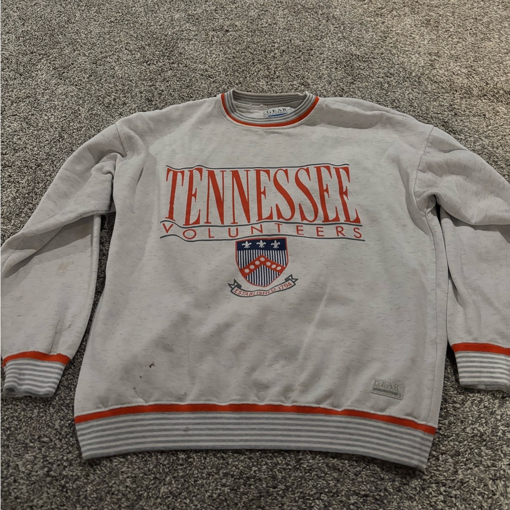 Vintage University of Tennessee Volunteers Crewneck Sweater - Gray and Orange